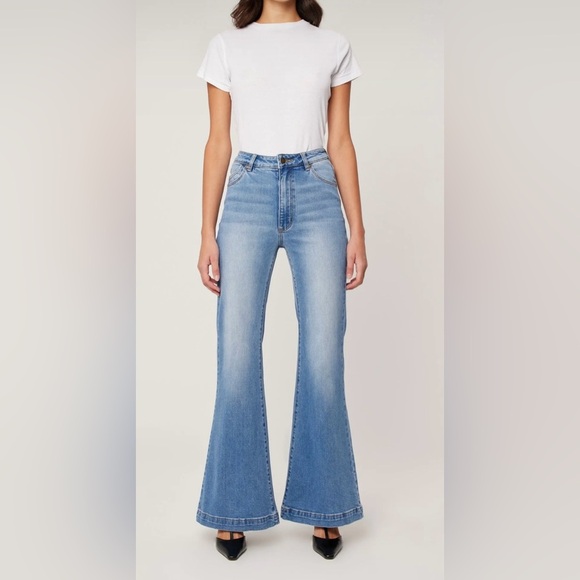 Rollas East Coast Flare High Rise Women's Jeans size 25- DARK BLUE - Picture 1 of 11
